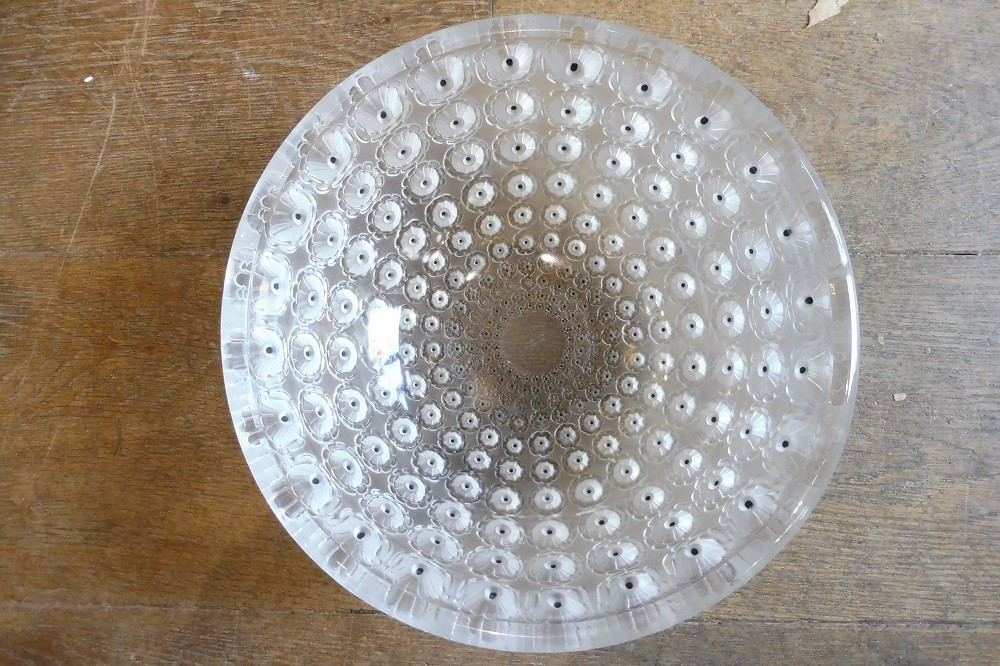 Glass Bowl Signed Lalique France , Nemours Model