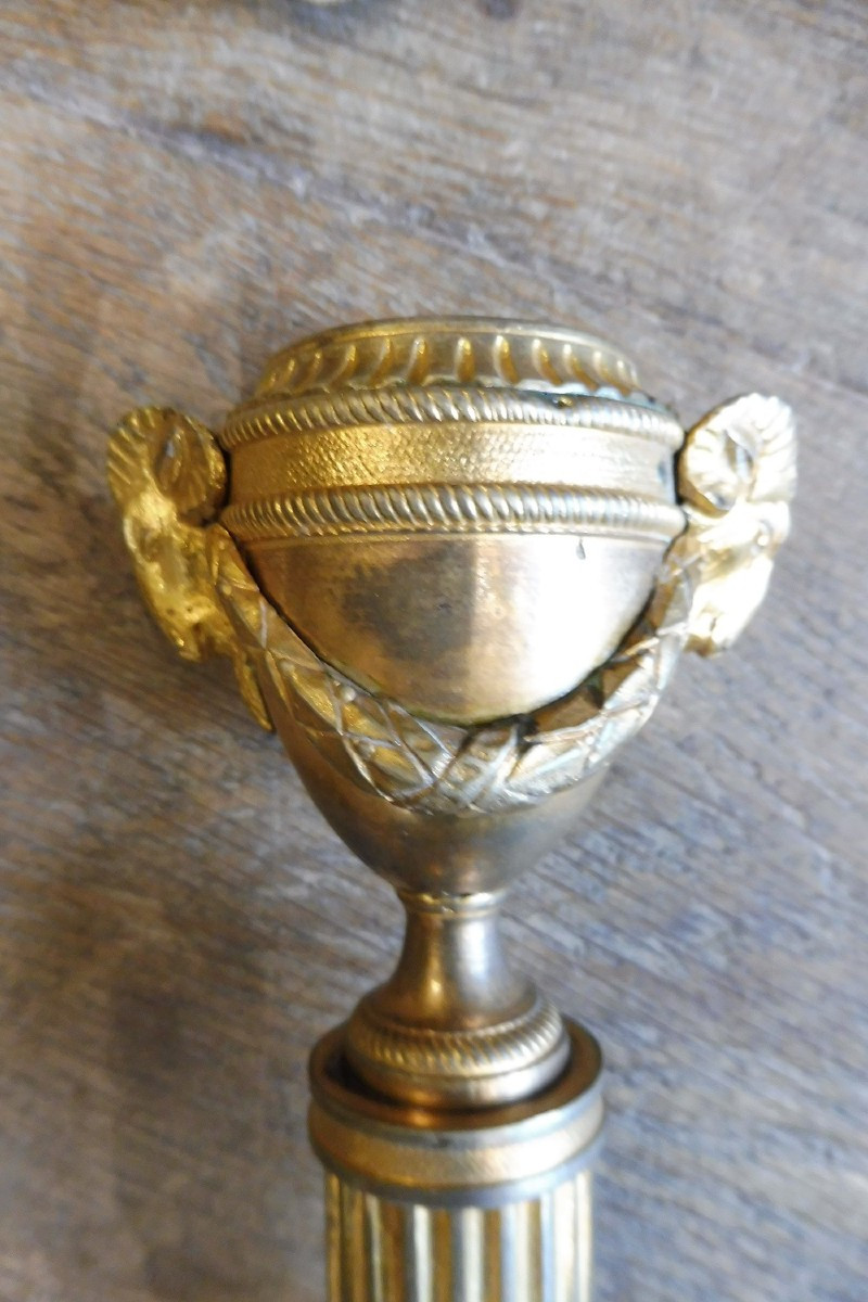 Pair Of Louis XVI Style Gilt Bronze Cassolettes-photo-1