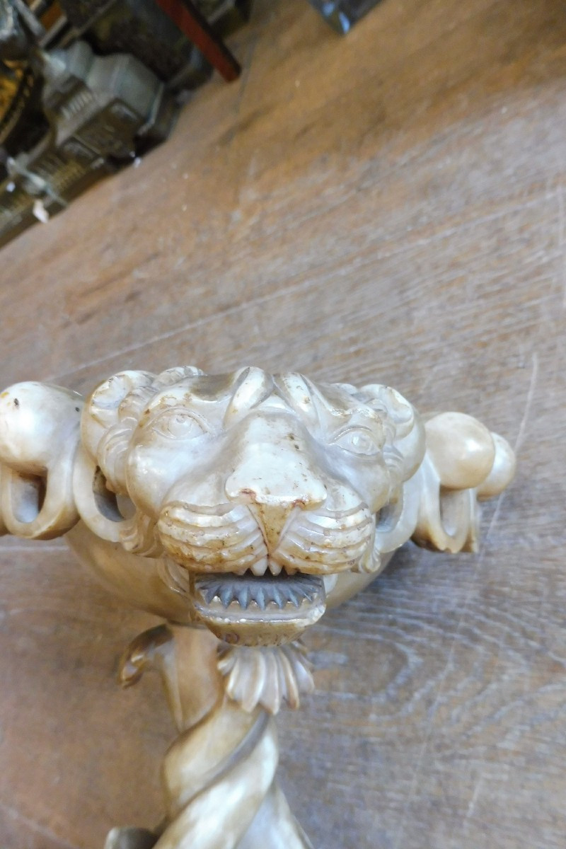 Coupe  en albâtre  sculpté   , Italie   19 eme siècle  -photo-3