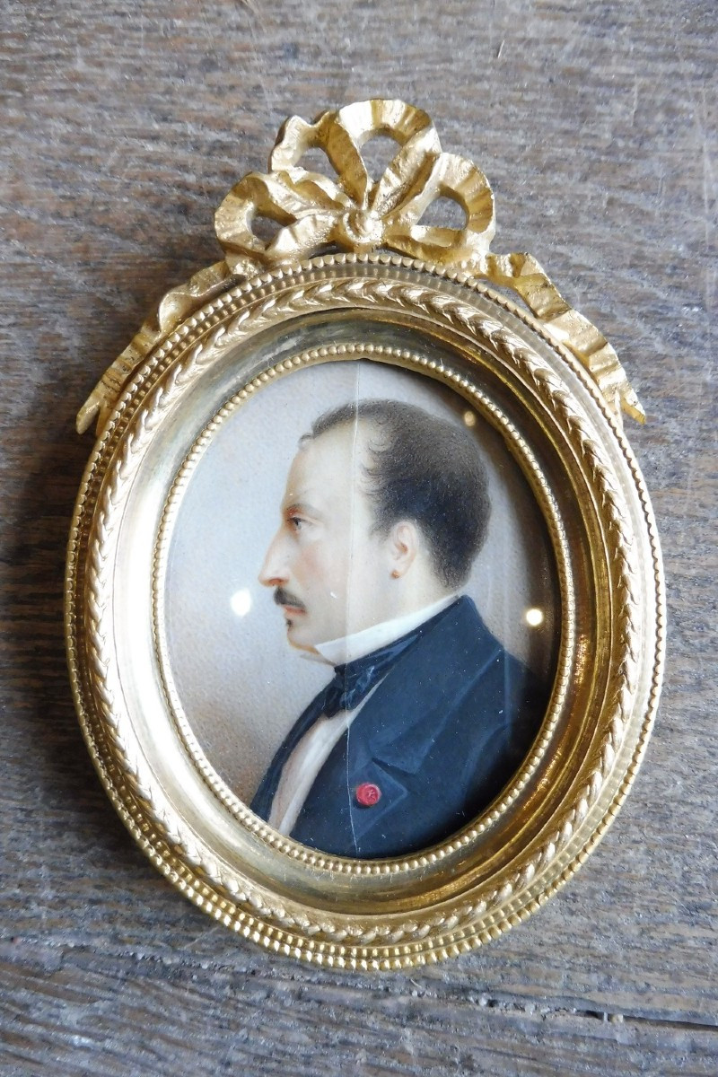 Miniature On Ivory 19th Century 