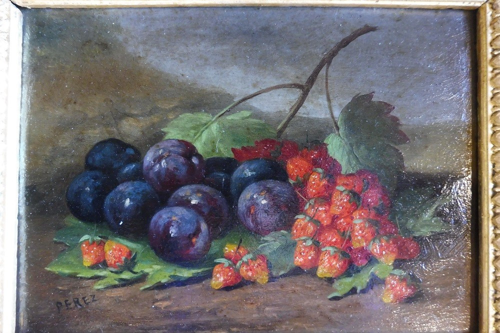 Pair Of Fruit Still Lifes In Late 19th Century Frames-photo-1