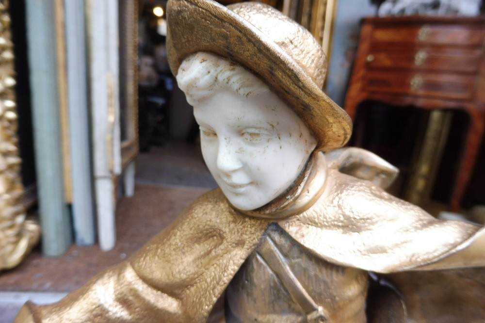 Chryslephantine Sculpture Signed Ruffony -photo-4