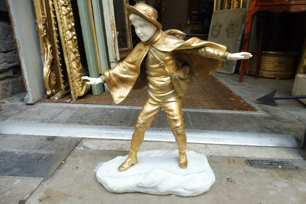 Chryslephantine Sculpture Signed Ruffony 