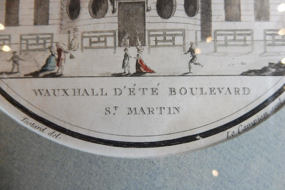 Aquatinte  directoire  " Wauxhall d'été  boulevard saint Martin "  -photo-3