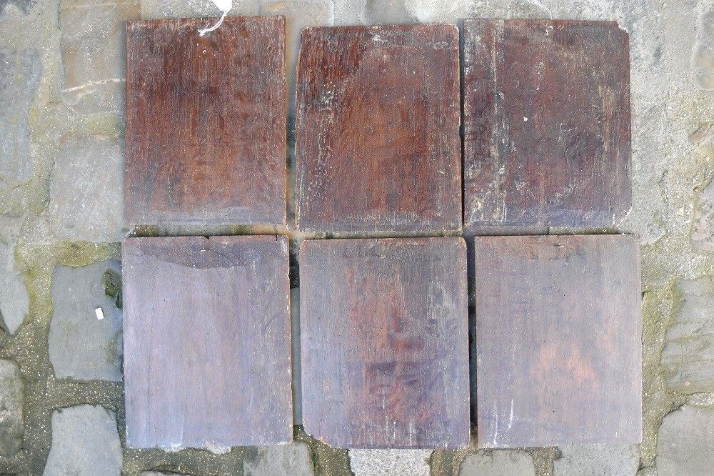 Important Suite Of Six Renaissance Carved Oak Panels-photo-4