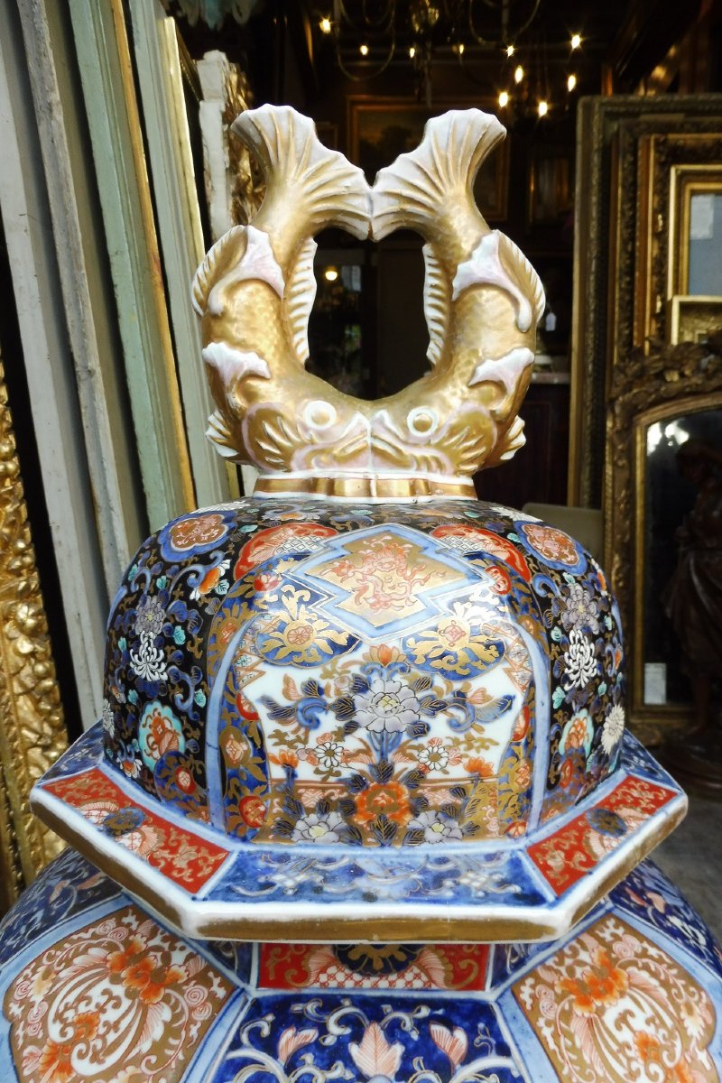 Importante  potiche couverte  en  porcelaine  du Japon  19 eme-photo-2