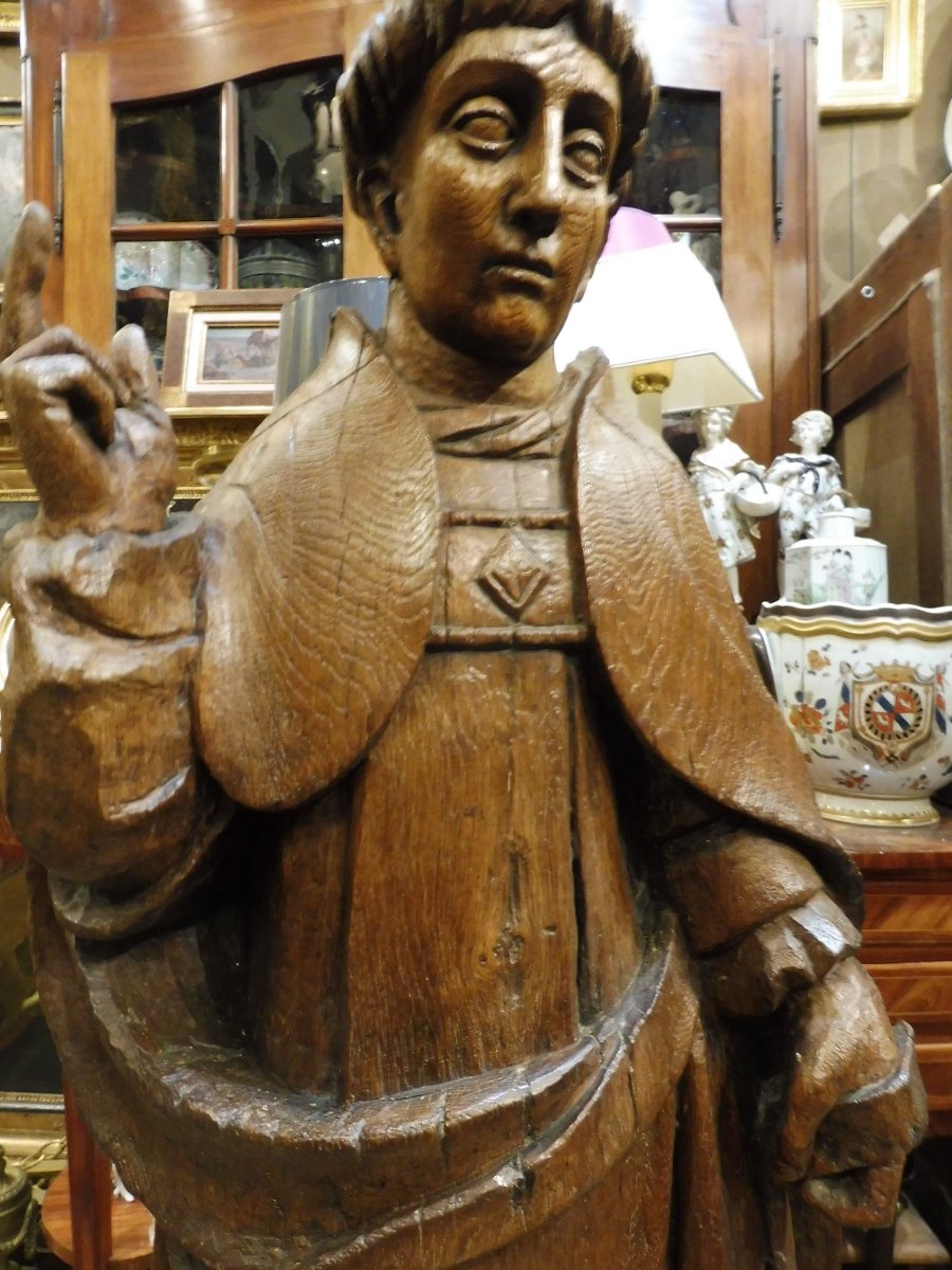 Important Medieval Oak Sculpture -photo-3