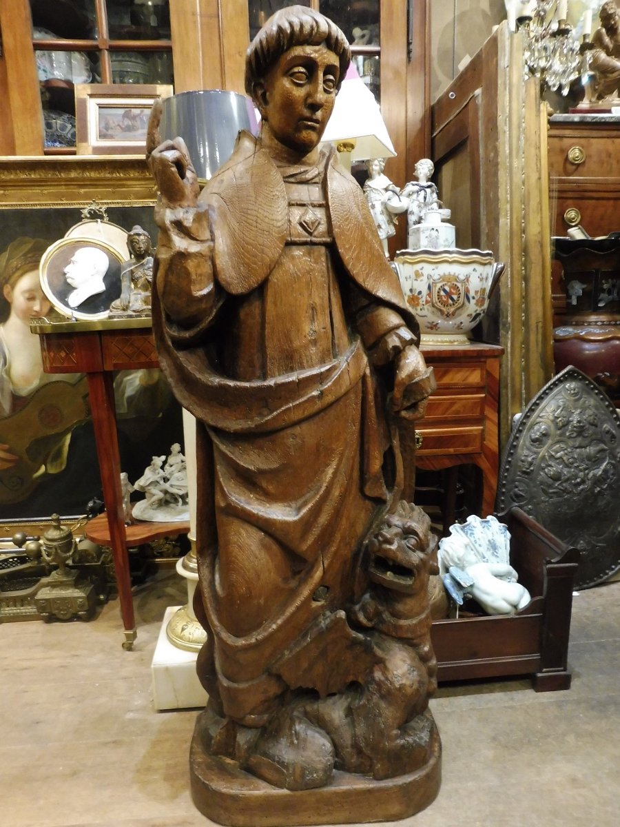 Important Medieval Oak Sculpture 