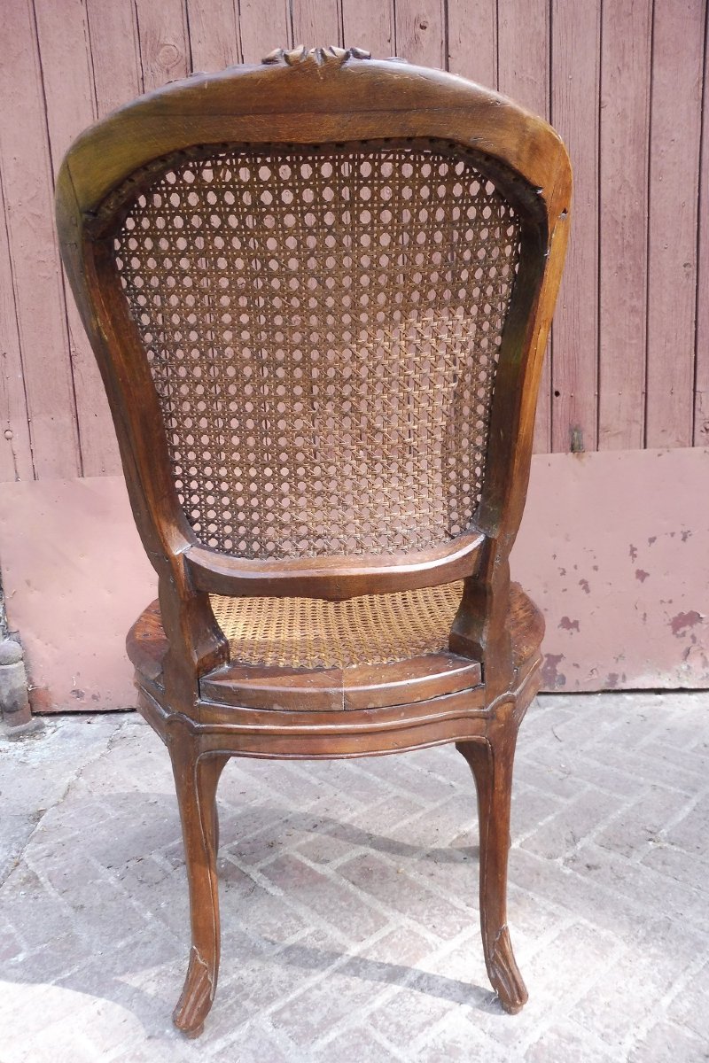 Louis XV-era Cane-seated Cabriolet Chair-photo-3