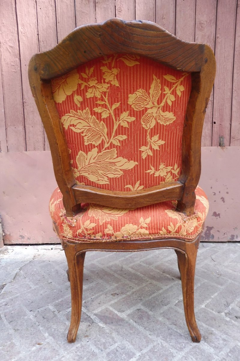 Chaise cabriolet  d'époque  Louis  XV  en bois naturel-photo-3