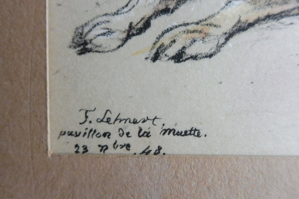 Drawing From The 19th Century, Signed "the Pack At The Pavillon De La Muette" -photo-3