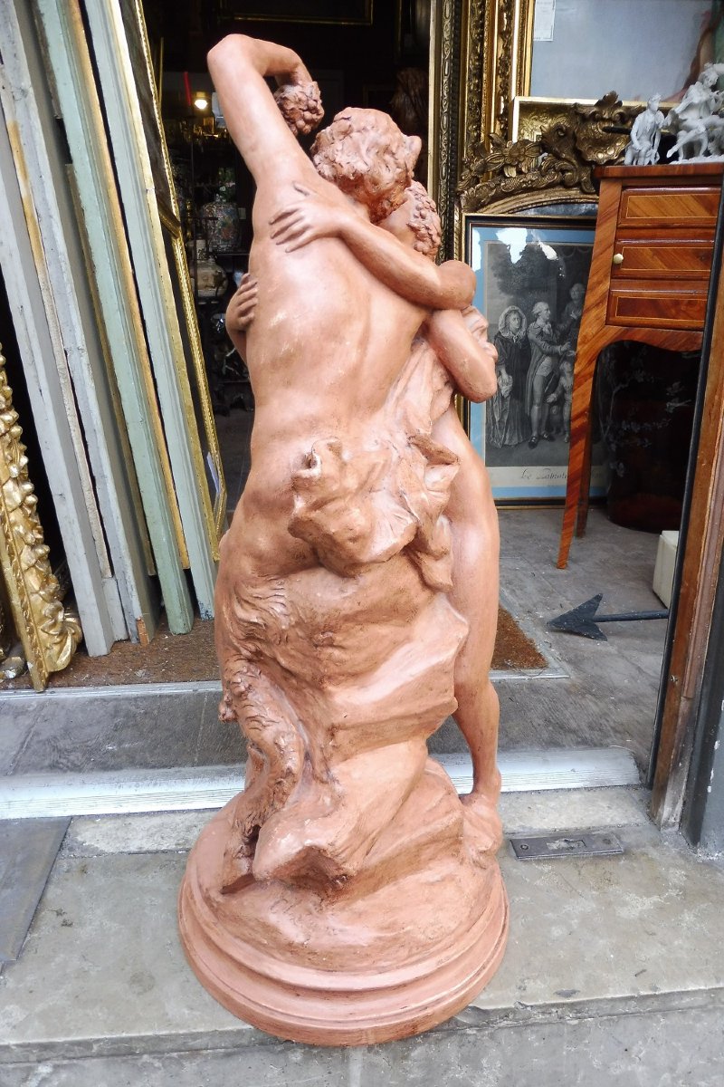 sculpture en terre cuite  19 eme  d 'après  Clodion  -photo-3