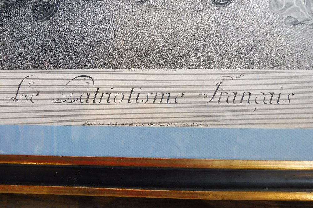 Gravure  1788  ' le  patriotisme  Français  "  -photo-3