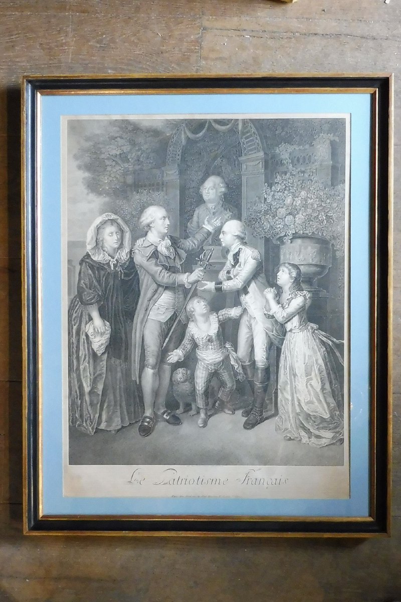 Gravure  1788  ' le  patriotisme  Français  "  