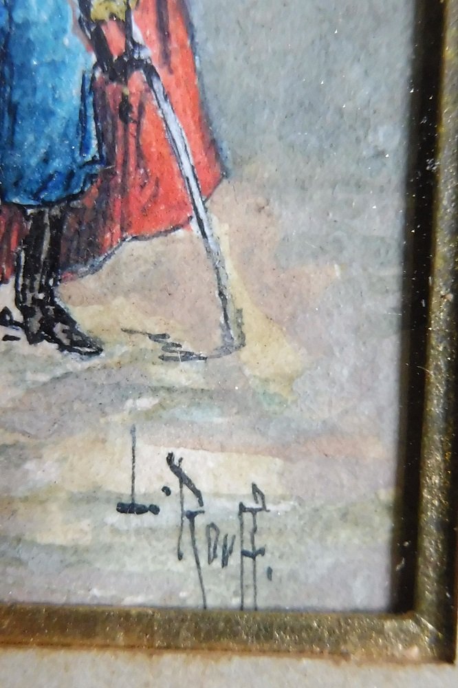 19th-century Gouache, "the Zouave," Signed By Rouff-photo-3