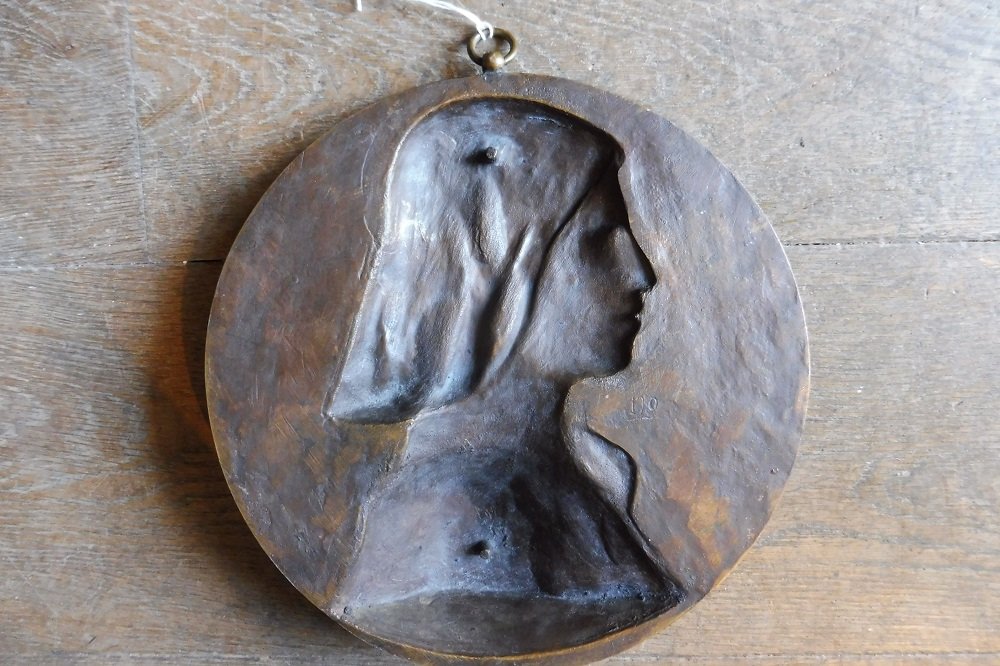 Bronze Bust  Signed  Chapu  "joan Of Arc"  -photo-2