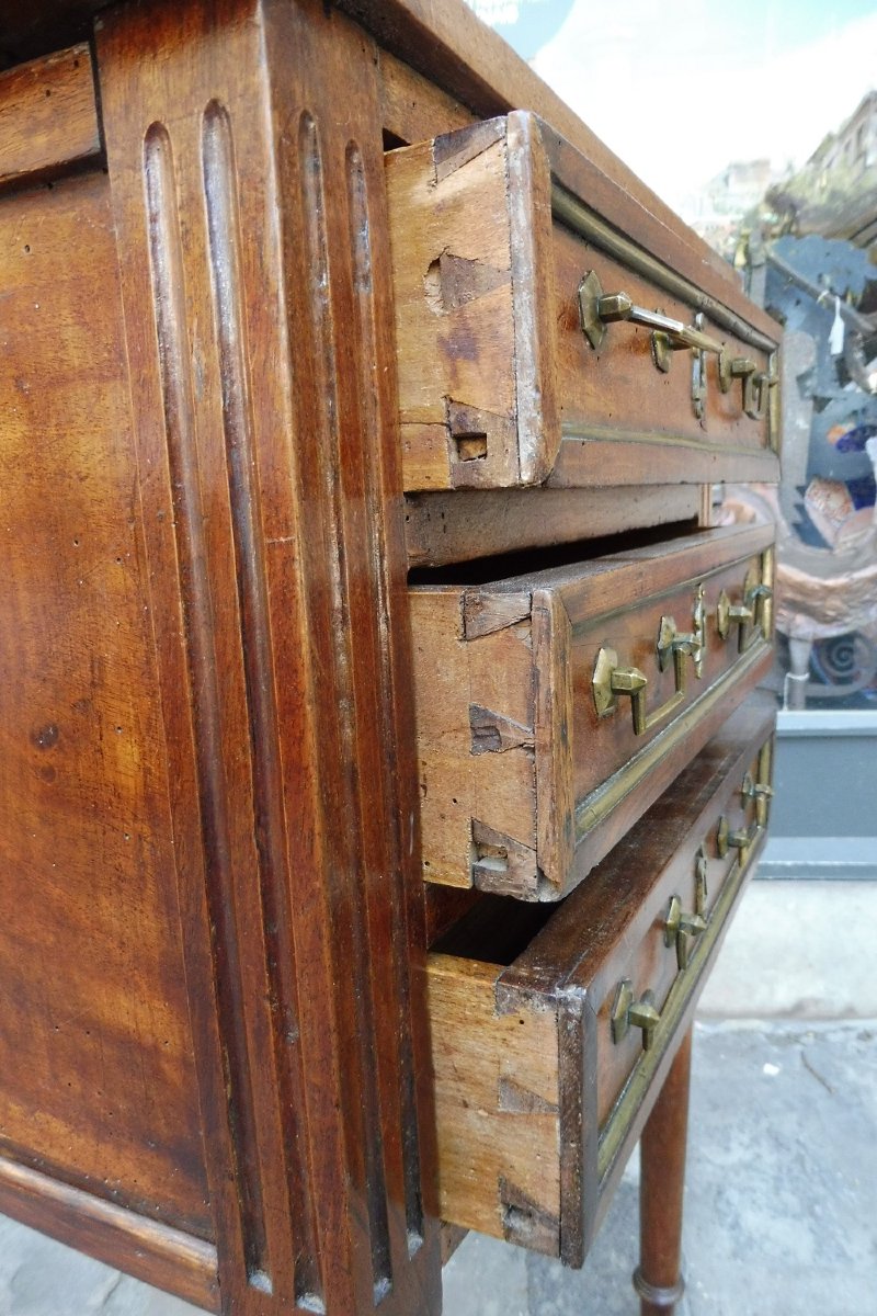Table chiffonnière  en noyer   Louis XVI-photo-3