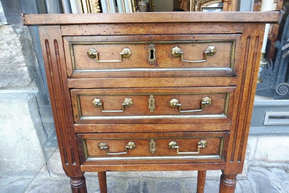 Table chiffonnière  en noyer   Louis XVI-photo-1