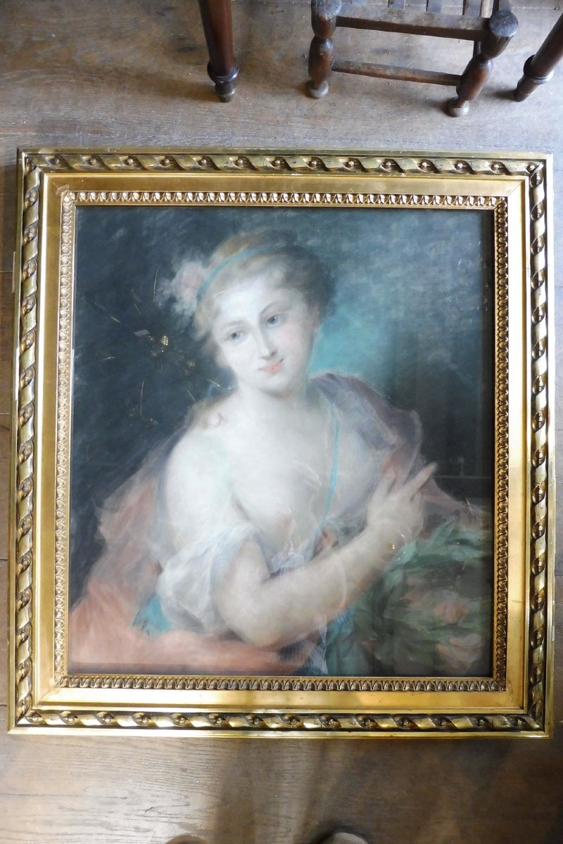 Pastel, 19th Century, "portrait Of A Lady" 