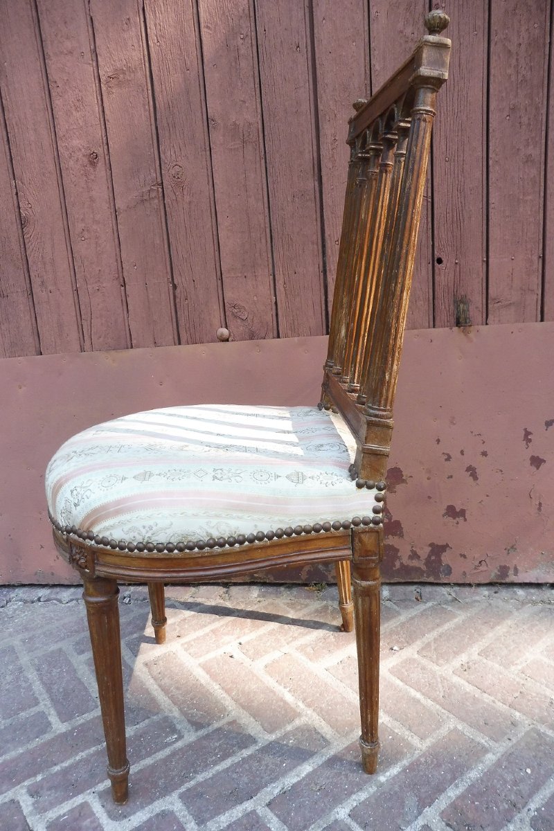 Louis XVI-era Chair With A Column-style Backrest-photo-2