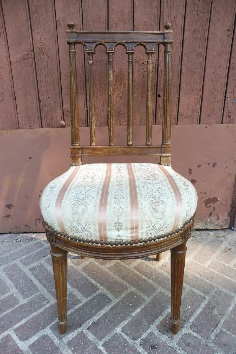 Louis XVI-era Chair With A Column-style Backrest