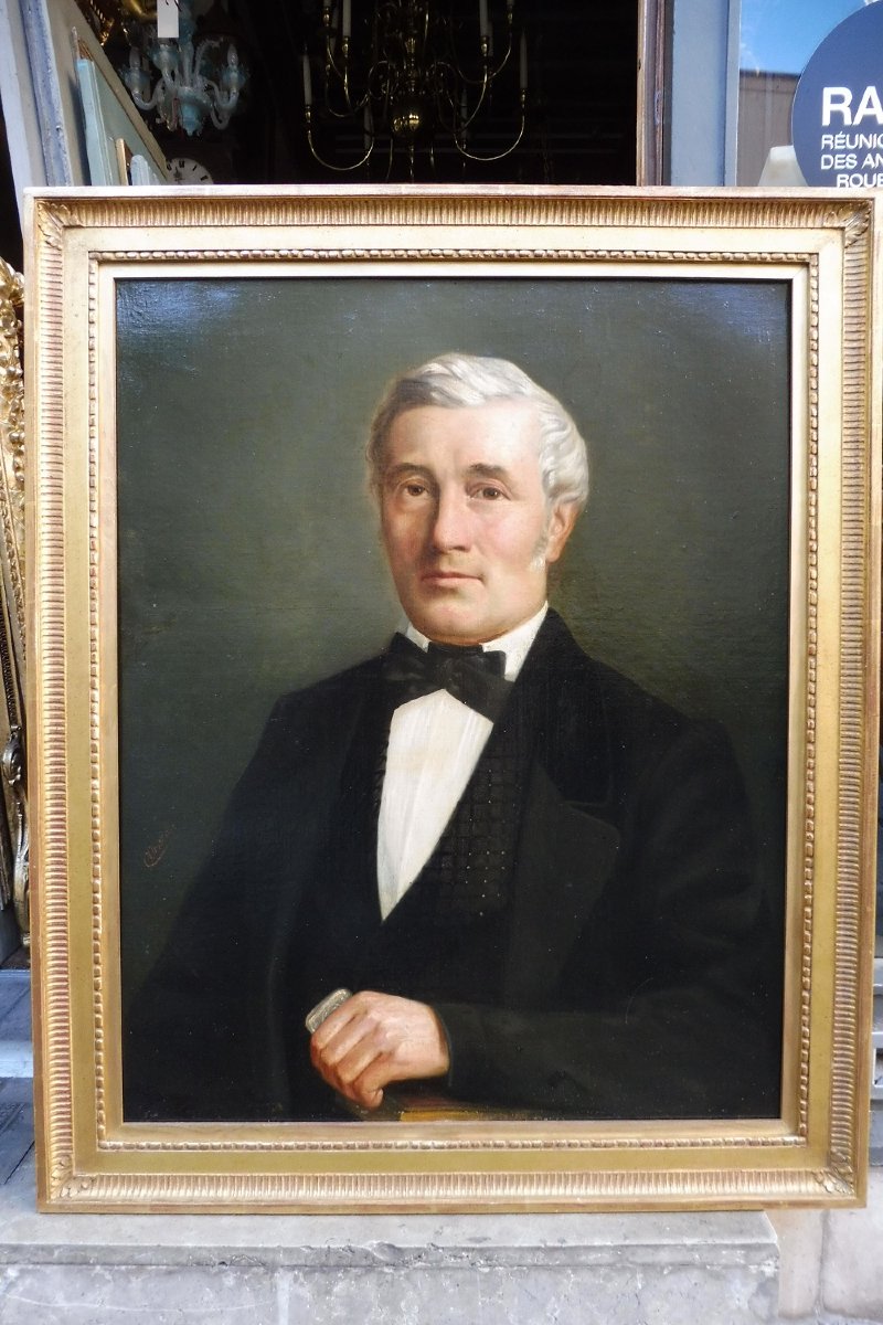portrait  d'homme signé  Y.  Prost  daté 1862