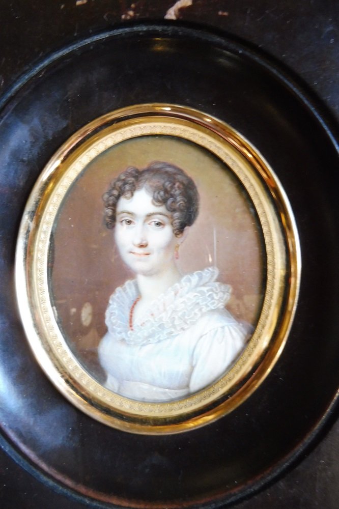 paire de  miniatures sur  ivoire  d'époque  Empire -photo-3