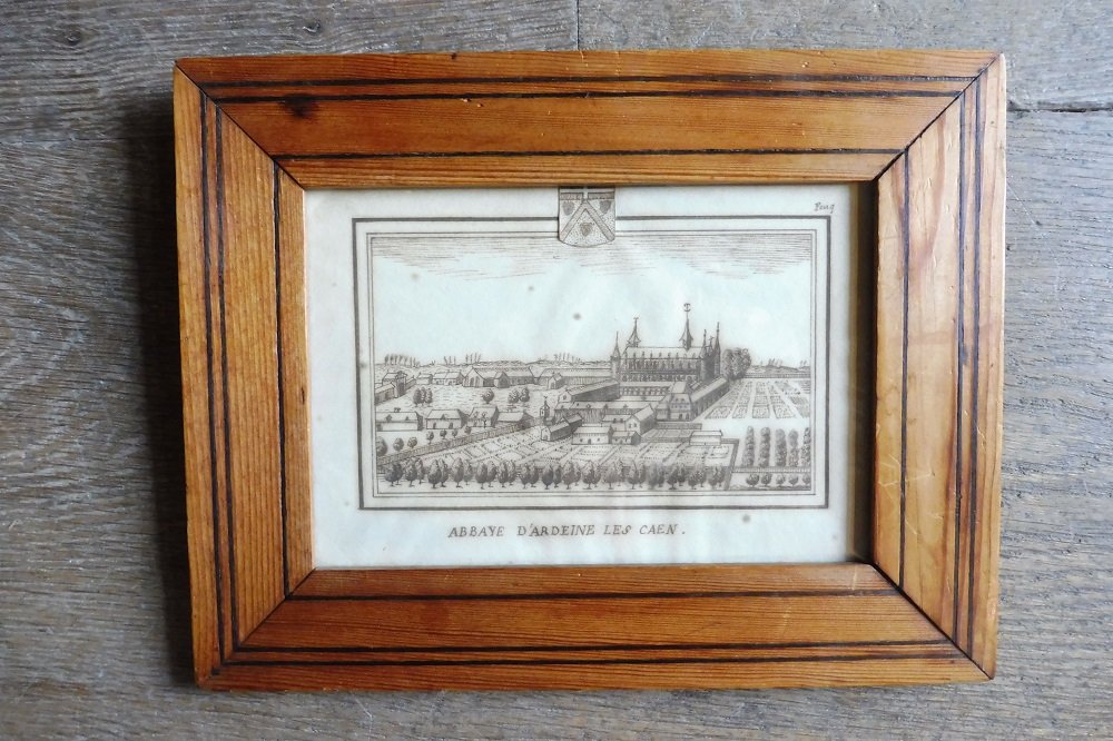 Dessin  à la plume 18 eme  " l'abbaye  d'Ardenne  à Caen"  