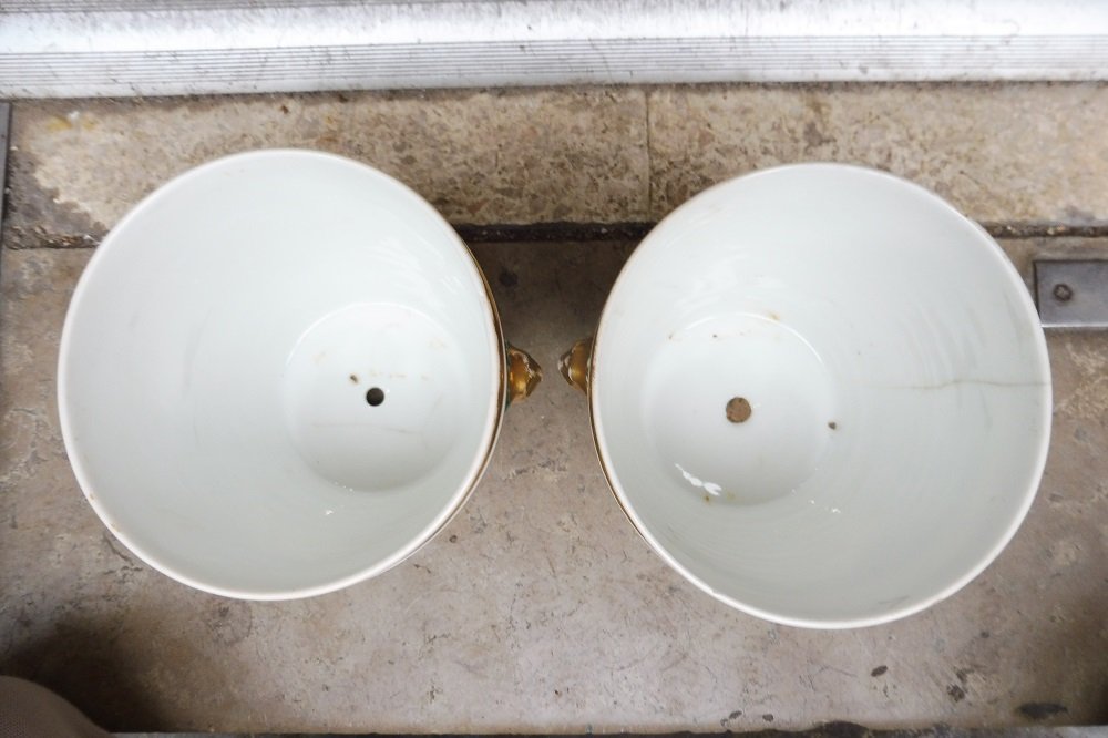 Pair Of Paris Porcelain Pots, 19th Century  -photo-3
