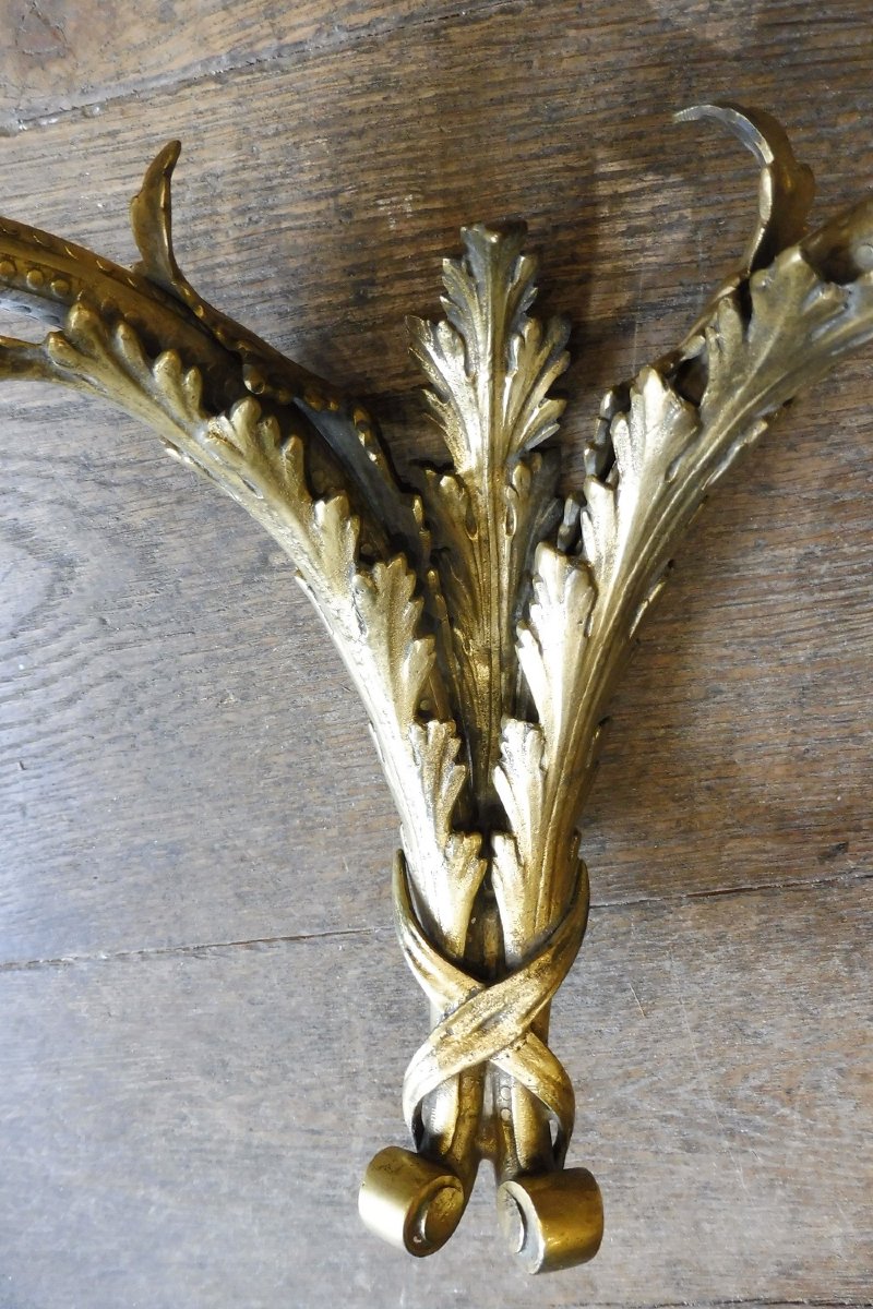 Pair Of Gilded Bronze Wall Sconces In The Louis XVI Style-photo-2