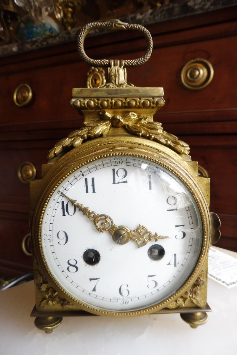 Louis XVI-style Gilt-bronze Officer's Clock