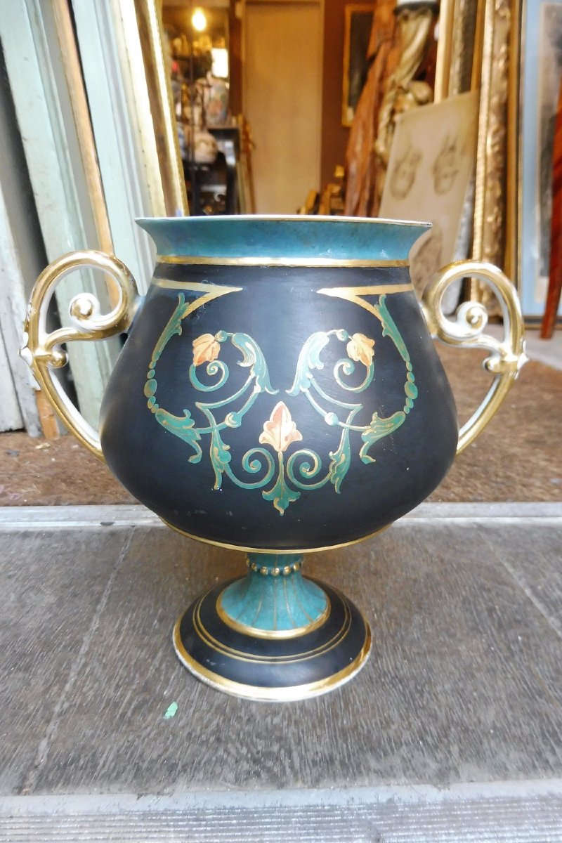 Second Empire Paris Porcelain Vase With Rich Neoclassical Decoration -photo-2