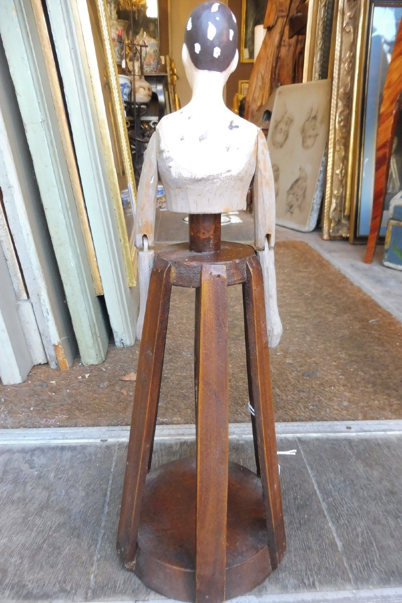 Painted Wooden Dress-up Mannequin, 19th Century-photo-2