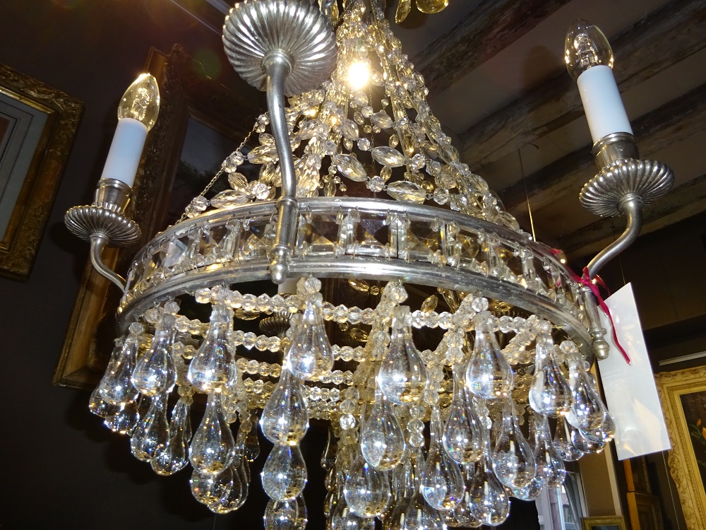 Chandelier In Silver  Bronze And Crystal-photo-2