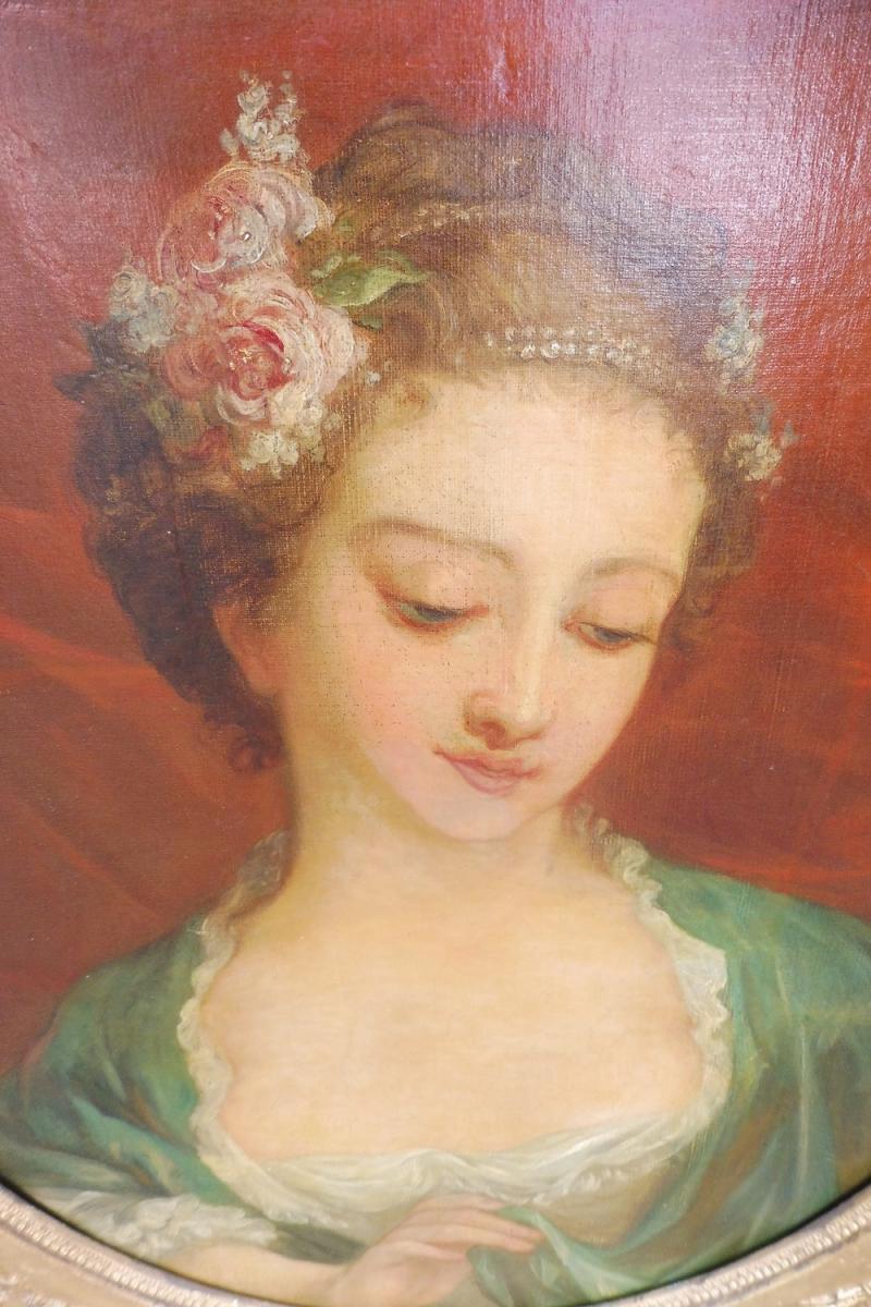 Oil On Canvas After Greuze, Empire Period-photo-2