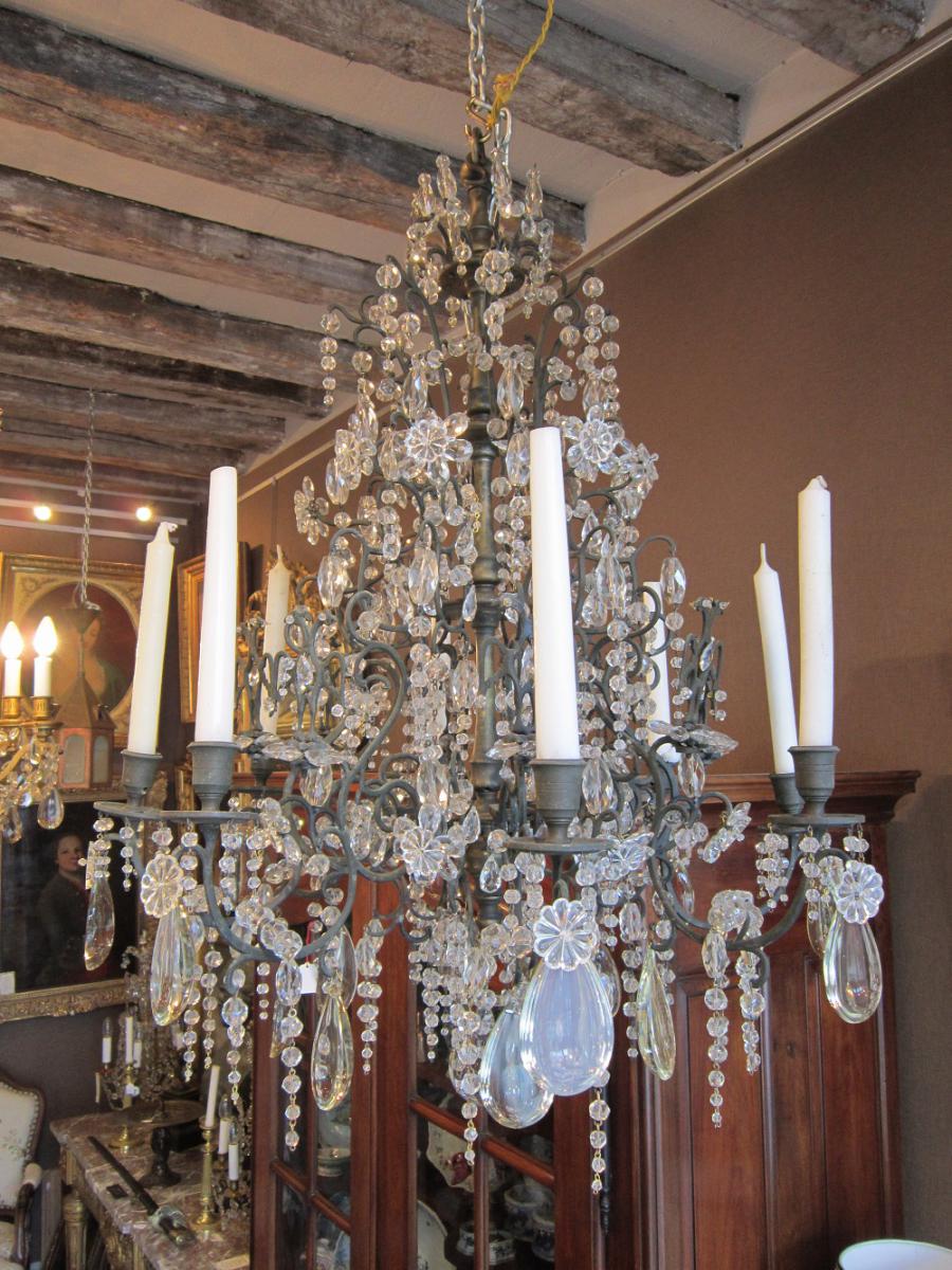 Lustre Russe ou allemand en laiton et cristal