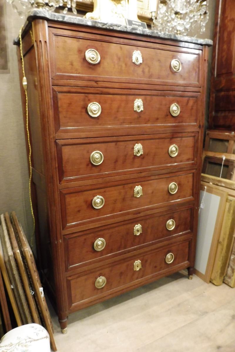 Chest Of Drawers In  Mahogany Stamped Georges Kintz-photo-2