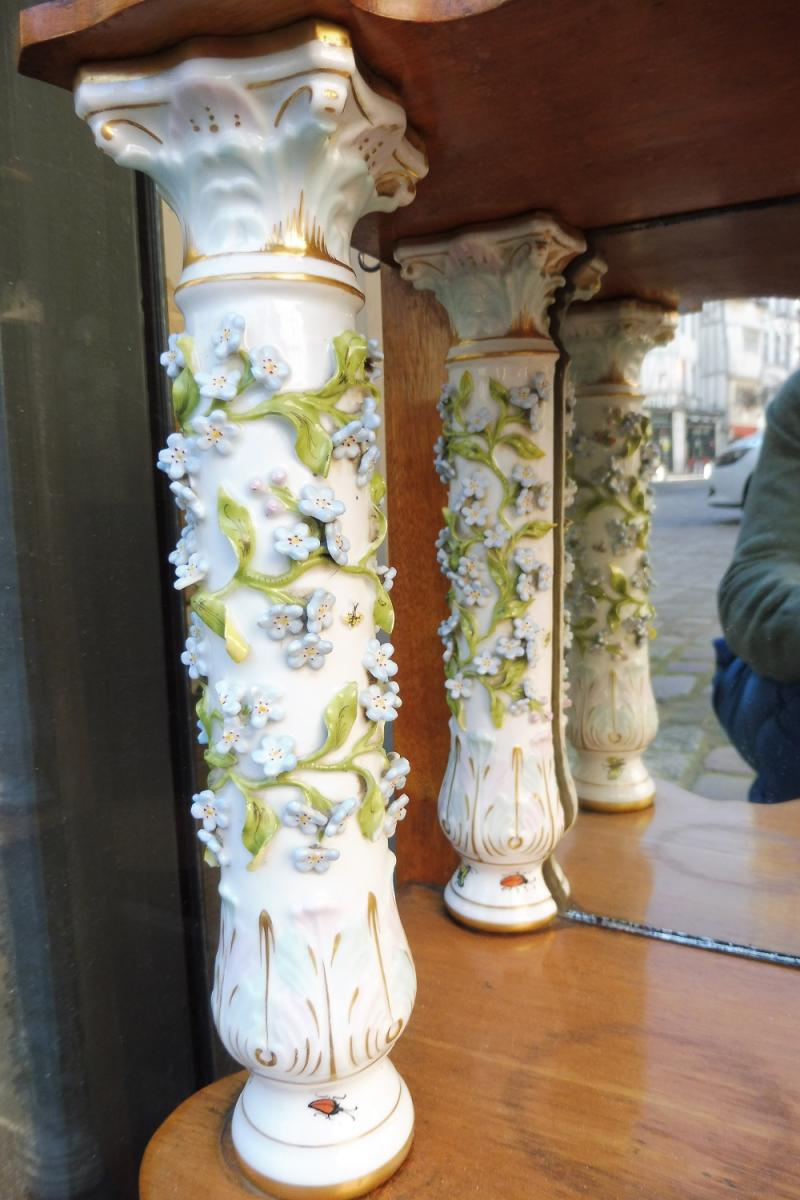 Etagère  En Bois Et Porcelaine De Saxe , 19 Eme -photo-3