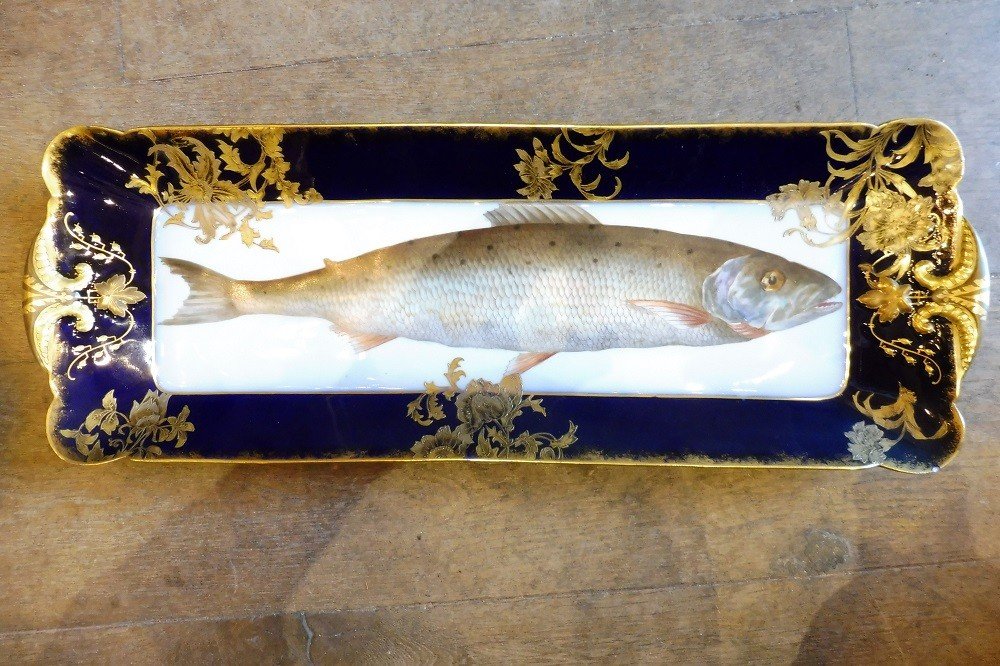 Important Plat  En Porcelaine De Limoges  Vers 1900