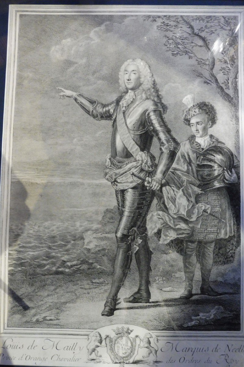 18 Century  Engraving Representing The Marquis De Nesle In Foot-photo-2
