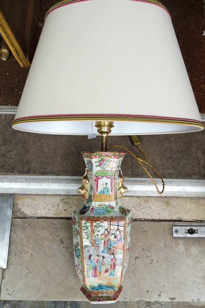 Canton Porcelain Lamp Base