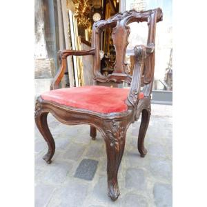 Fauteuil à Châssis  Italie  18 Eme 