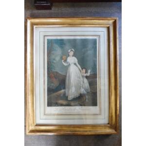Gravure en couleur  d' après M. Gérard  , début 19 eme