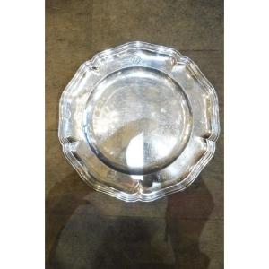 Plat  en métal argenté  modèle filet contour 19 eme