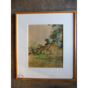 Aquarelle  signée  Luis  Jimenez  " vue de Wambez  "   datée 1911