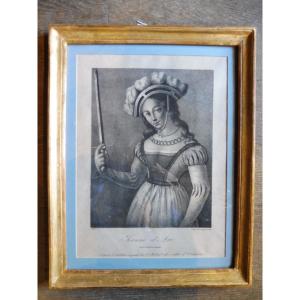 Gravure  19 eme  " jeanne  d' Arc  "  