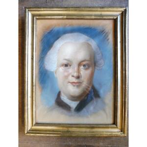 Portrait d'homme  en buste au pastel  d'après  Quentin la Tour  , 19 eme  