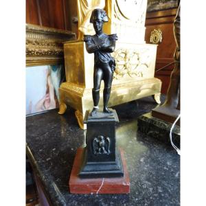 Statuette en bronze  " Napoléon " soclé   marbre   19 eme