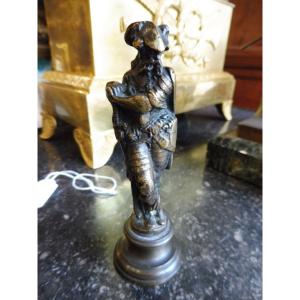 19th Century Bronze Statuette "knight In Armor" 