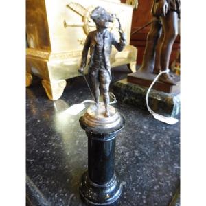 19th Century Silver-plated Statuette "the Connoisseur"